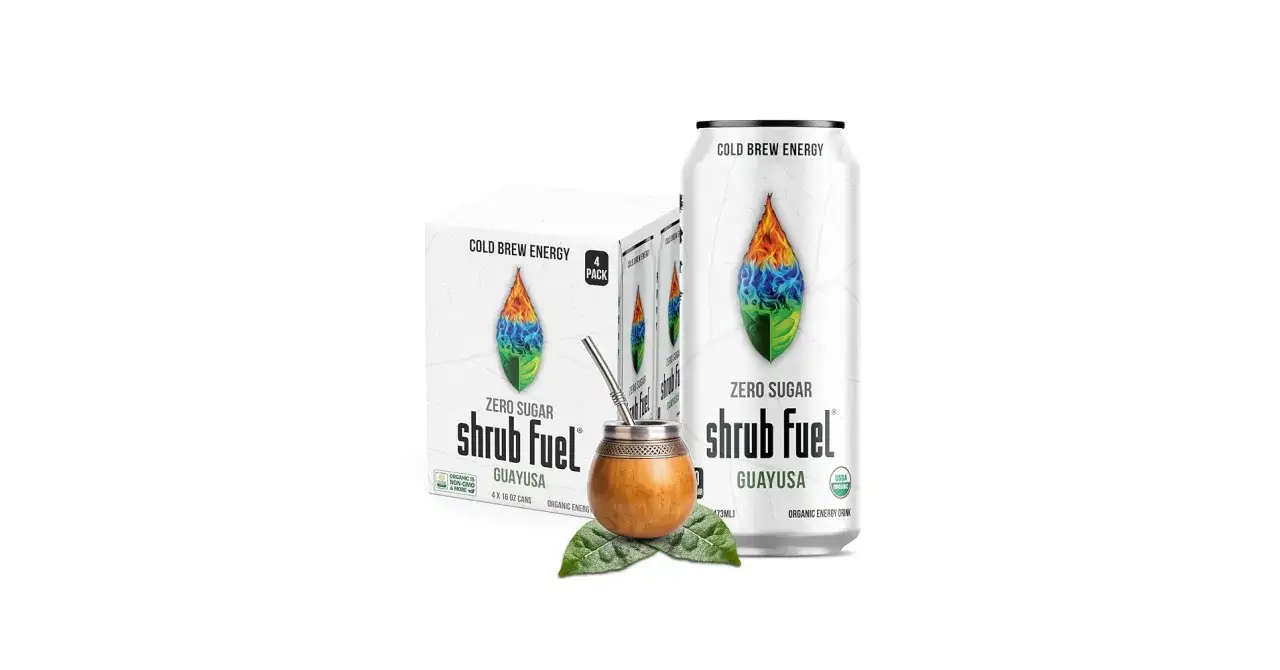 Nap&oacute;j energetyczny Shrub Fuel z guayusą, zero cukru. Odkryj naturalne guayusa właściwości dla energii.